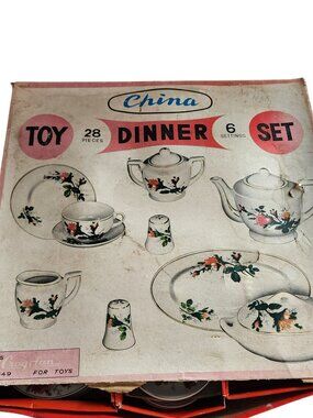 Vintage Cragstan Miniature tea set Childs Roses Complete